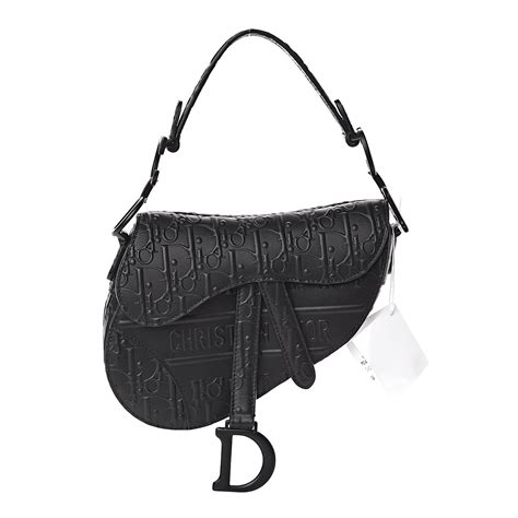 dior black embossed saddle bag|authentic Dior saddle bag.